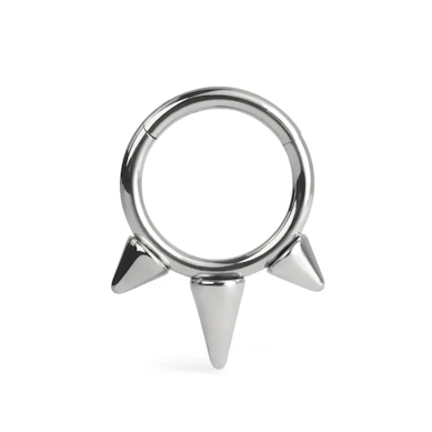 Ring af titanium med hængsel og spikes