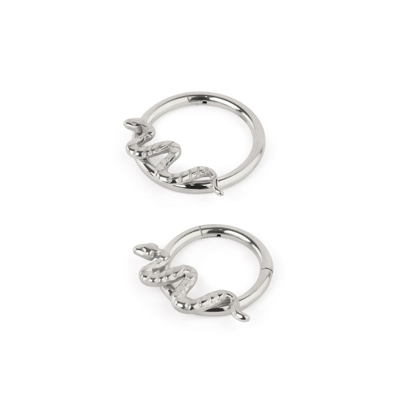 Hængslet ring af titanium med slange Piercing - Danmark