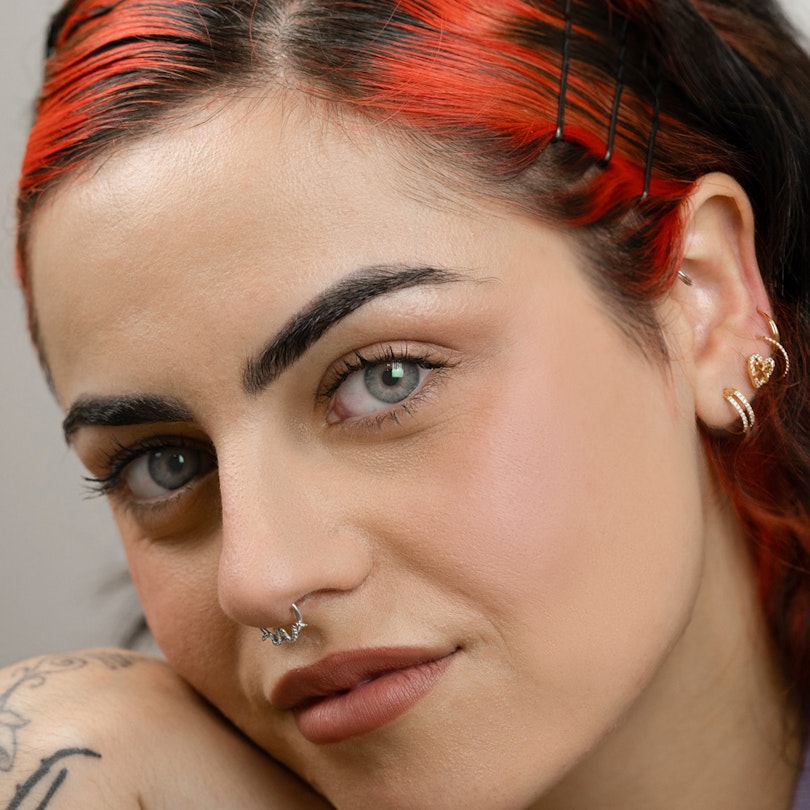 Hængslet ring af titanium med slange Piercinger - Danmark