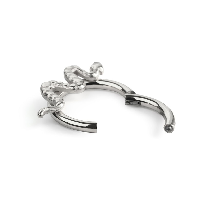 Hængslet ring af titanium med slange Piercing - Danmark