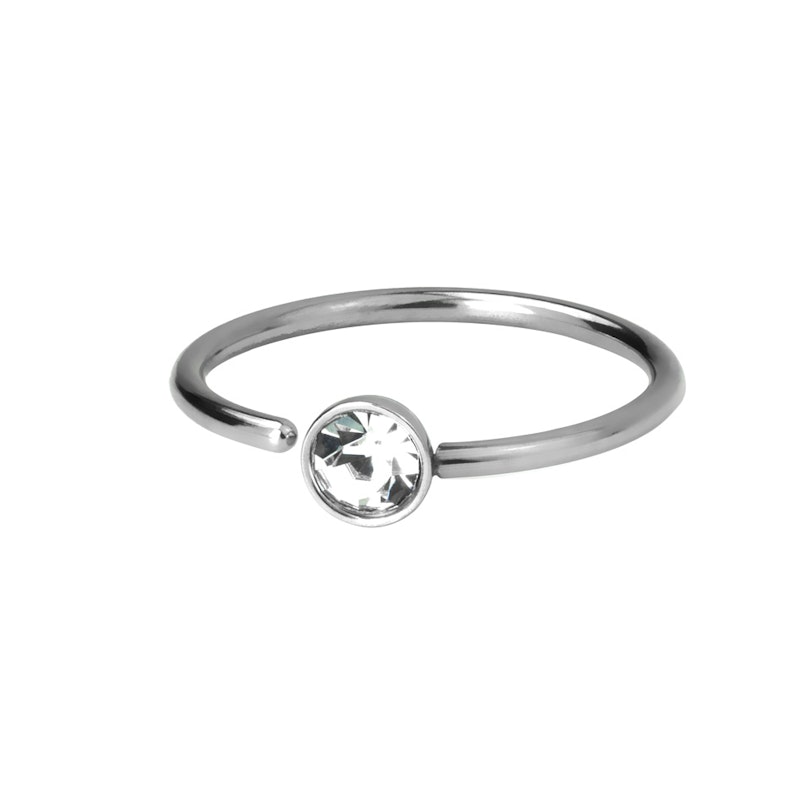 Ring med fast sten i flere farver Piercinger - Danmark