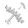 Labret af titanium med marquise-sten og runde sten Piercing - Danmark