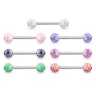 Tungepiercing af titanium med glimmerkugler Piercinger - Danmark