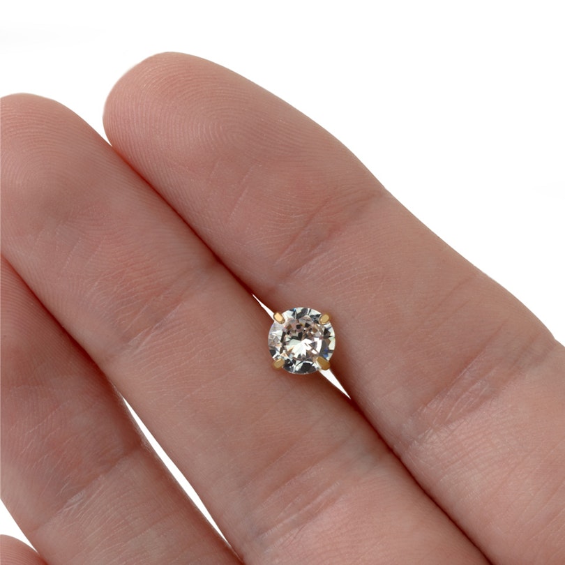 Tungepiercing med grabbefattet rund sten Piercing - Danmark