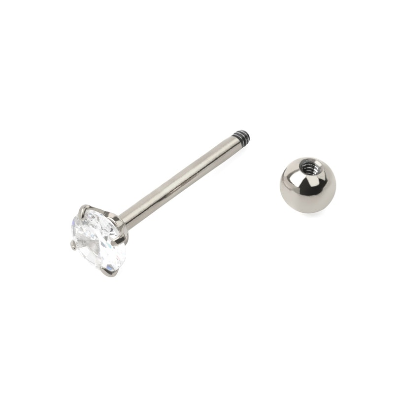 Tungepiercing med grabbefattet rund sten Piercingsmykker - Danmark