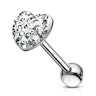 Tungepiercing med stenbesat hjerteformet kugle Piercingsmykker - Danmark
