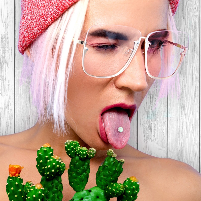 Tungepiercing med opalsten Kropspiercing - Danmark