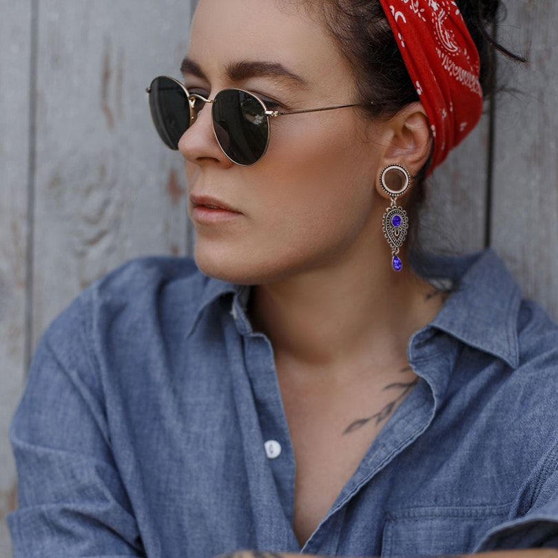 Tunnel med dråbeformet vedhæng Piercinger - Danmark