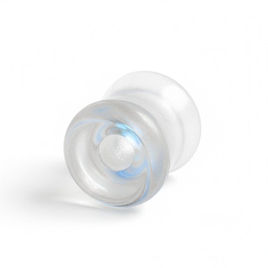 Glastunnel med dobbelt flare og aurora borealis