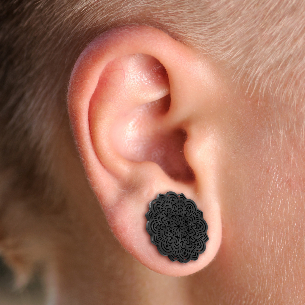 Tunnel af kirurgisk stål med mandala Kropssmykker - Danmark