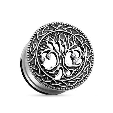 Tunnel af kirurgisk stål med livets træ