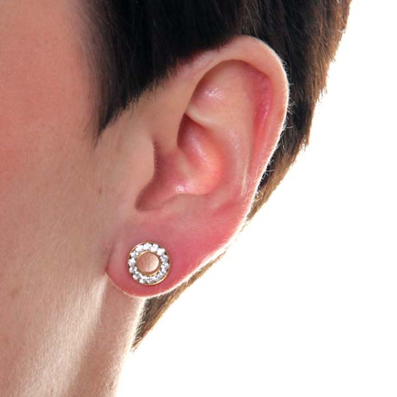 Guldbelagt tunnel med klare sten Piercingsmykker - Danmark