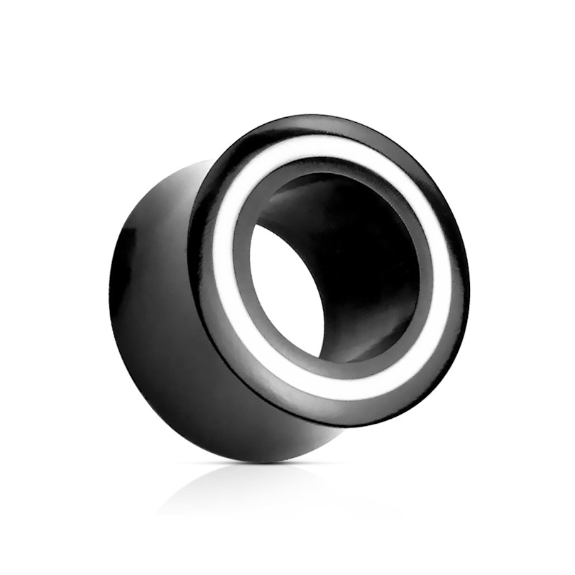 Sort tunnel af horn med hvid ring Piercing - Danmark