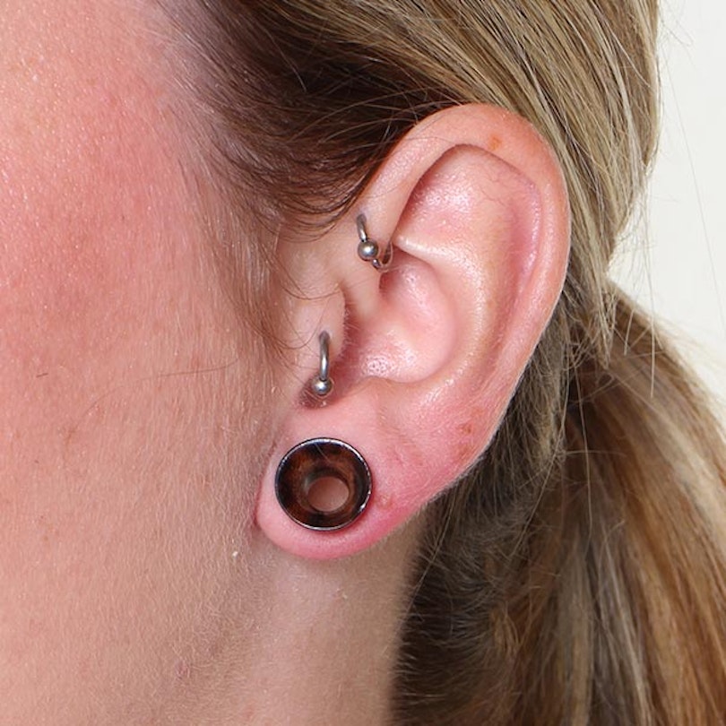 Tunnel af mørk rosentræ Piercingsmykker - Danmark