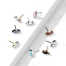 Push-in front af titanium med marquise-formet sten Piercingsmykker - Danmark