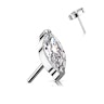 Push-in front af titanium med marquise-formet sten Kropspiercing - Danmark