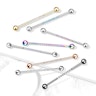 Industrial piercing med sten på række Piercingsmykker - Danmark