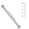 Industrial stav med 3 sten og internt gevind Piercing - Danmark