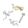Push-in labret af 14 karat guld med detaljeret slange Piercinger - Danmark