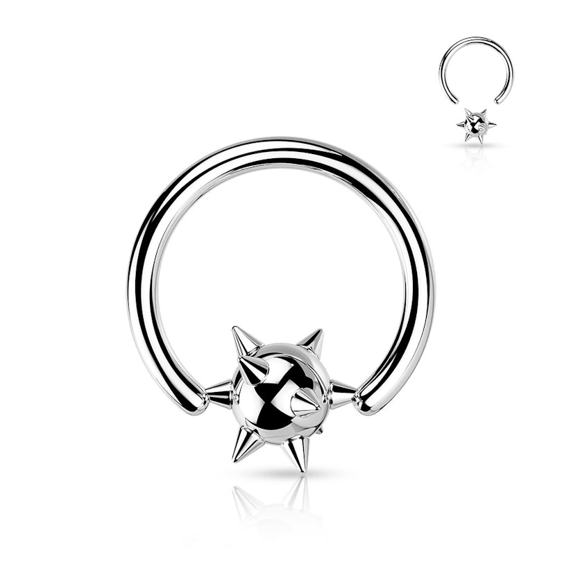 Kuglering med spiky låsekugle Piercing - Danmark