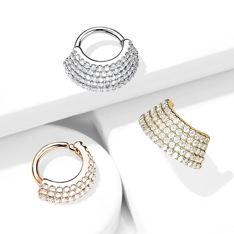 Ring med flere lag og sten Piercing - Danmark