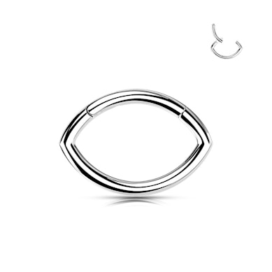 Ovalformet hængslet ring i titanium