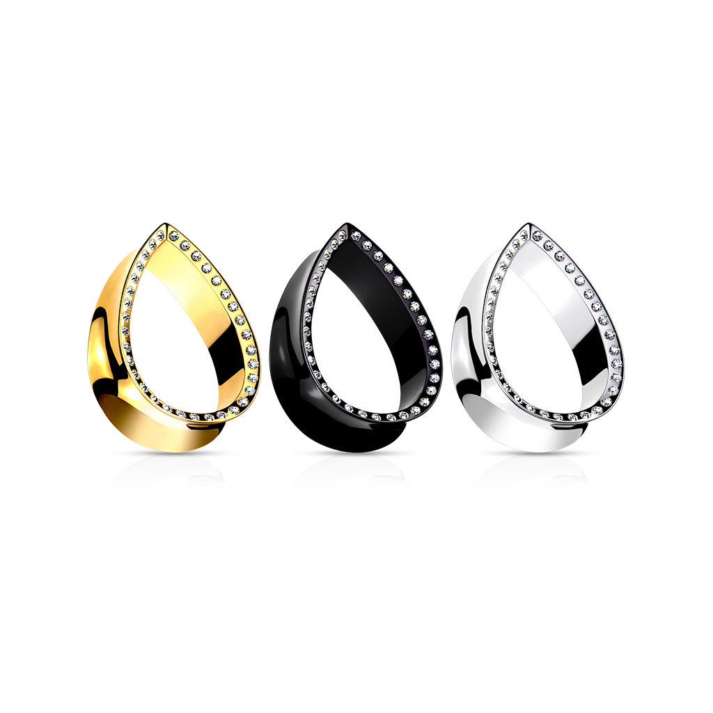 Dråbeformet tunnel med stenkant Kropssmykker - Danmark