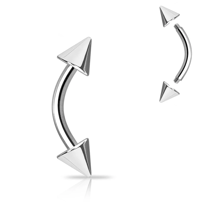 Buet piercingstav med spikes