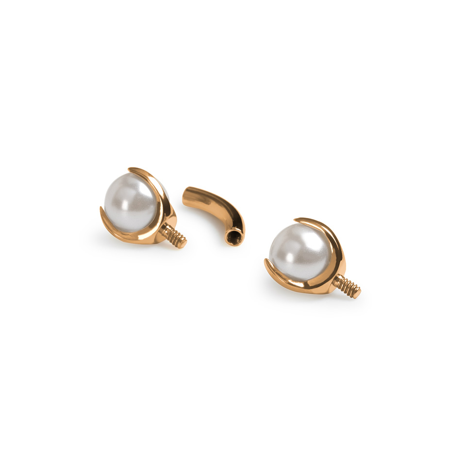 Buet titaniumstav med perler