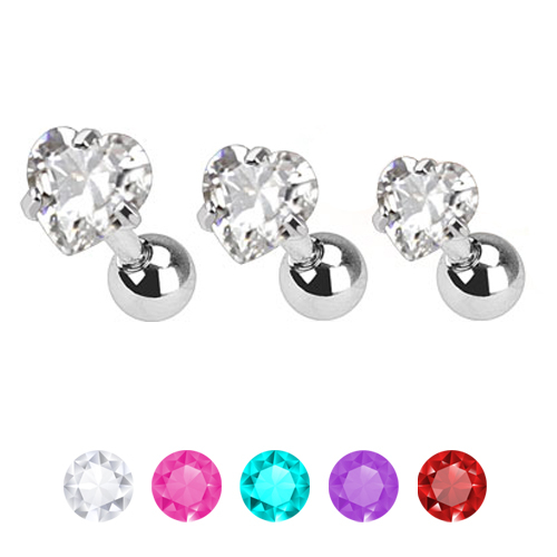 Sæt af ørepiercinger med hjertesten