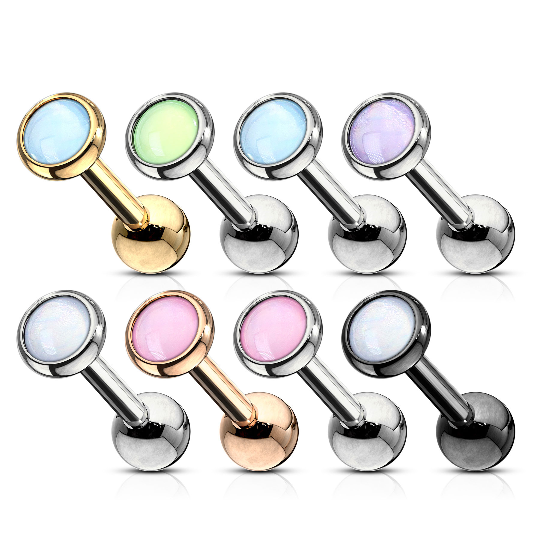 Ørepiercing med reflekterende sten