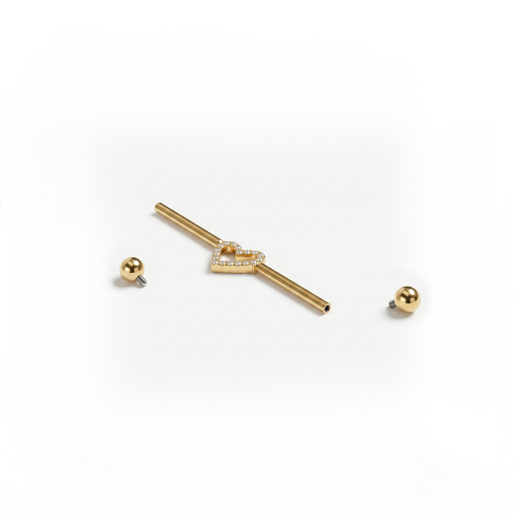 Industrial-stav af titanium med hjerte i midten