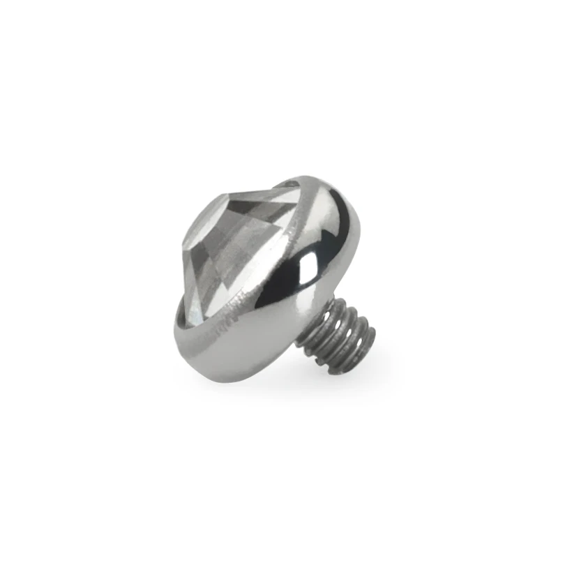 Dermal anchor af titanium med sten
