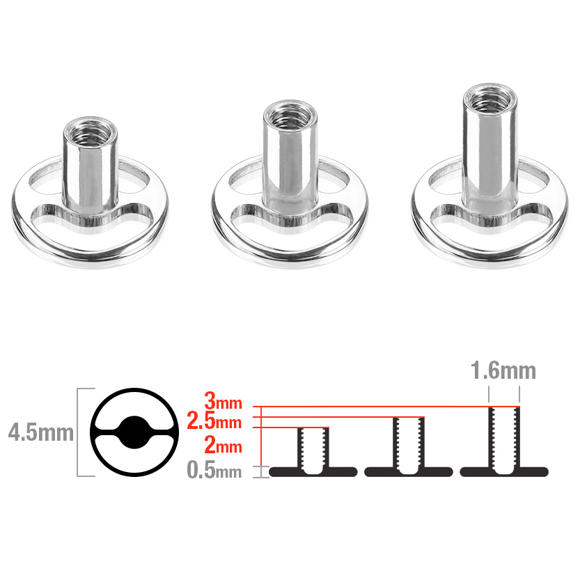 Rund dermal anchor base af titanium