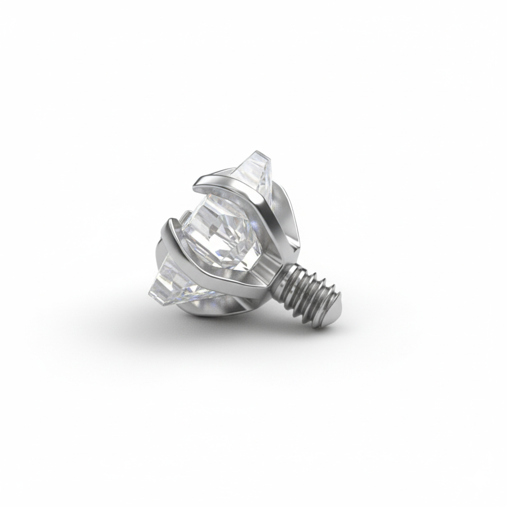 Dermal-top af titanium med stjernesten