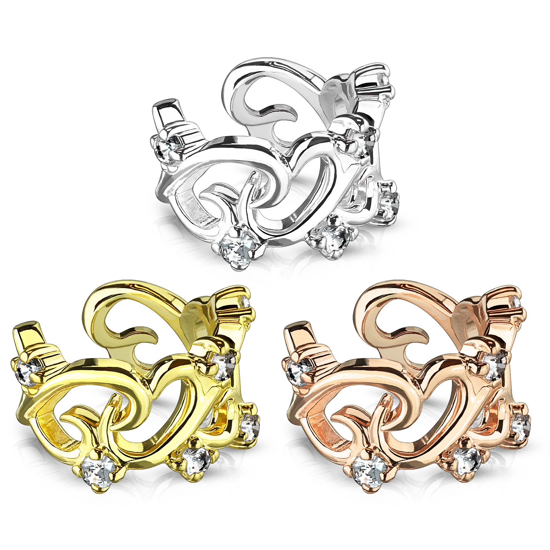 Earcuff med filigranhjerter