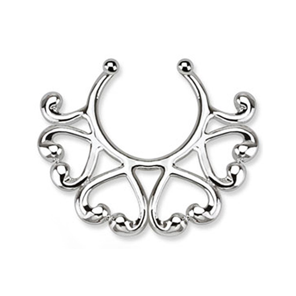 Fake brystpiercing med halv hjertekant