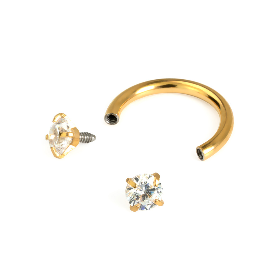 Hestesko med indvendigt gevind og runde sten