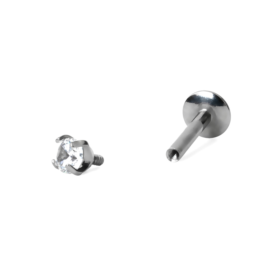 Labret af titanium med forskellige stendesigns