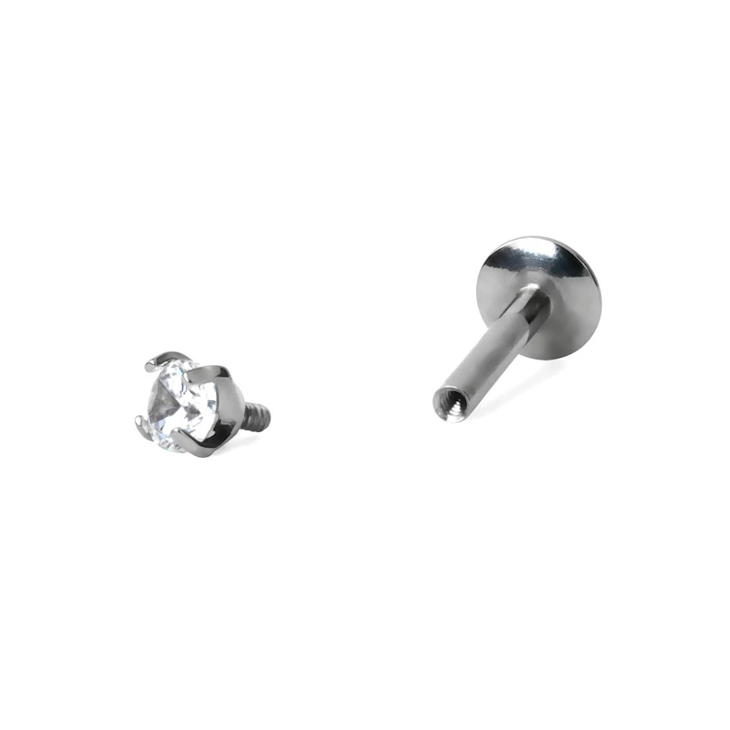 Labret af titanium med forskellige stendesigns