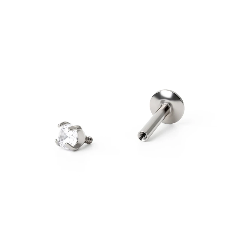 Labret af titanium med forskellige stendesigns