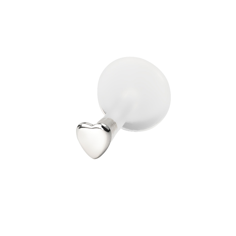 Labret af 14 karat guld med hjertetop-14K hvidguld / PTFE