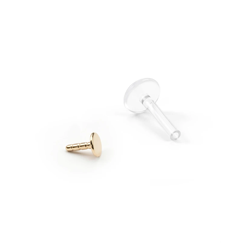 Labret af 14 karat guld med rund top