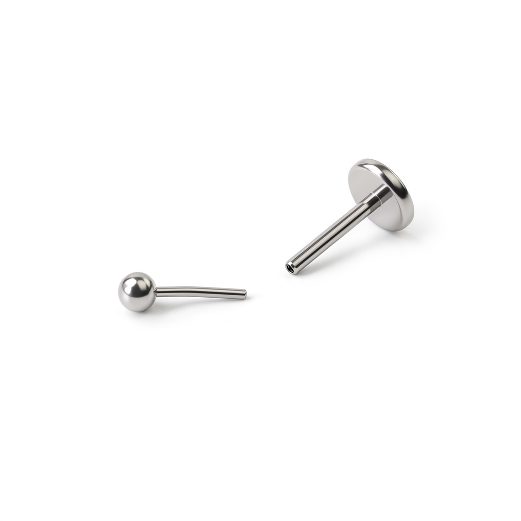Push-in labret af titanium