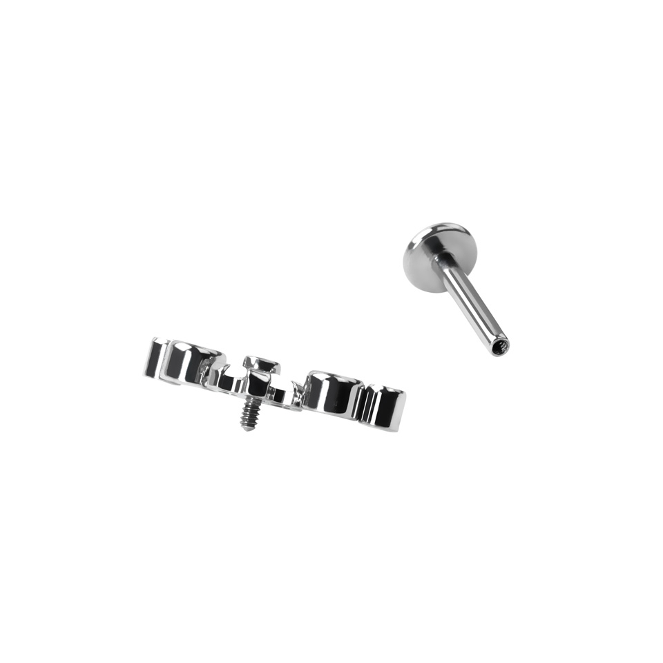 Titaniumlabret med blomst og sten