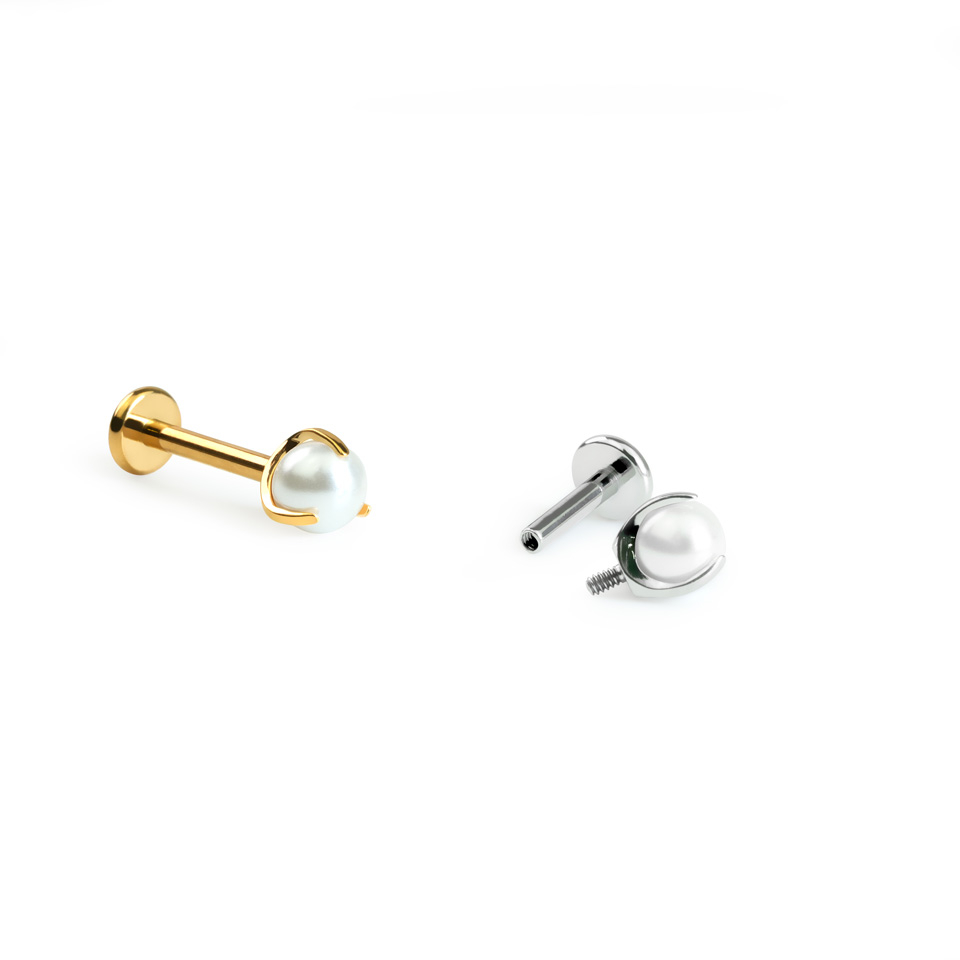 Titaniumlabret med perle