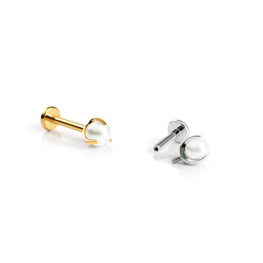 Titaniumlabret med perle