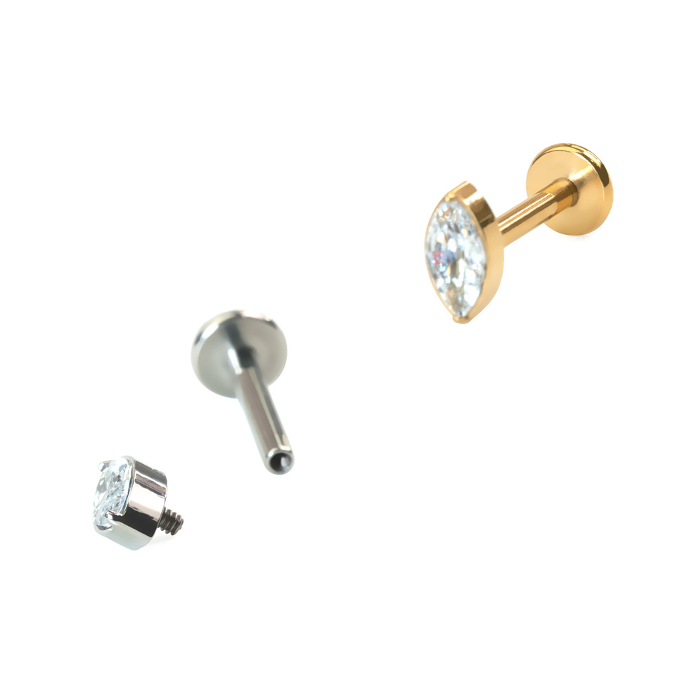 Titaniumlabret med marquise-sten