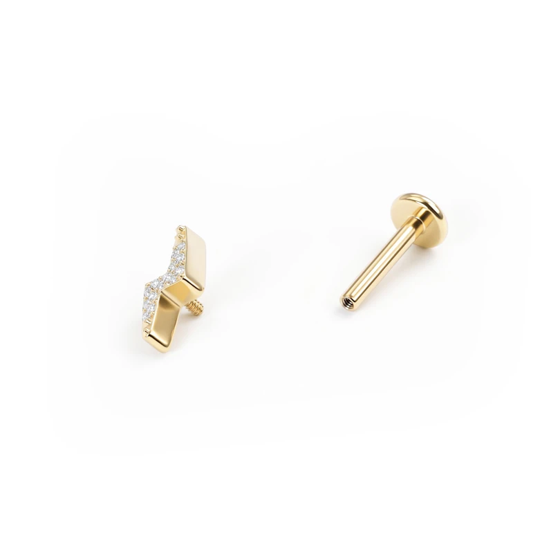 Tordenkile-labret af titanium med sten
