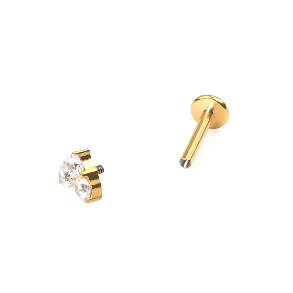 Hjerteformet titaniumlabret med sten
